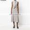 High Fashion Women 100% Wool Tie Neck Sweater Dress