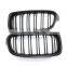 1 Pair Matte black Double Slat Line Front Grille Kidney grill for BMW 3 Series F30 F35 2012-2017