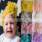 Baby Girl Nylon Headband with big chiffon flower Kids Solid Color hair bands 12Colors