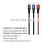 2M  3A durable fiber braided wire  feel comfortable to hold pull -resistant for iPhone micro type-c data cable