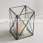 2021 Glass Copper Candle Holder Square Glass candle stand Geometric Terrarium Decorating Candle Holder