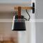 Modern minimalist macaron wood belt iron art led wall lamps for decoration
