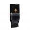 Custom Heat Seal Aluminum Foil Glossy Quad Seal Plastic Pouch Coffee Bean Plastic Packaging Bag with One Way Valve