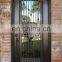Patio exterior metal gate popular handmade grill design single leaf privacy frosted glass entrance wrought iron door