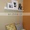 Floating Wall Shelf with Picture Ledge White Wood Wall Mount Shelf