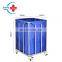 HC-M056 large capacity Stainless steel mobile medical trolley cart suspending bag for hospital dirty clothes