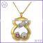 Stainless Steel Gray Oval Glass Memory Locket Pendant Necklace Wholesale