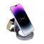 Magnetic wireless charger large disc base zinc alloy foldable 360 degrees rotation suitable for iPhone AirPods 3 2 Pro iWatch
