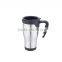 16OZ Inner new plastic PP outer stainless steel cup double wall travel mug with handle
