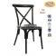 Factory price stackable metal frame modern wedding black cross back chair                        
                                                                                Supplier's Choice