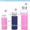 G&J 2015 eco friendly glass water bottle with silicone sleeve China