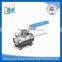 casting female threaded stainless steel 1/2 3 piece ball valve