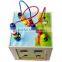 new product wholesale kids play cube toys OEM wooden box bead in good quality EZ3027