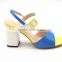 elegant thick middle heel multicolor sandals for lady
