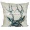 popular chiristmas home decorative deer printing linen cheap cushion cover