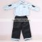 2016 new style summer boy baby wholesale casual suit fashion short sleeve t-shirt and overalls children kids clothing set