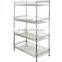 6 Tiers Chrome Carbon Steel Wire Shelving Rack With Wheels