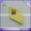 custom green metal rhombus diamond shaped gold lapel pins screw souvenir badge