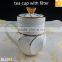 unique design ceramic cup with lid 300ml bone china gold rim tea cup with filter