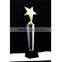 Golden metal trophy with base factory customized top star tower award