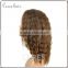 Middle part cheap lace front wig with baby hair, Brazilian remy human hair wavy style blonde lace front wig