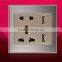 BIHU Brand Stainless Steel Dual Ports Euro Usb Wall Socket 220V Electrical Sockets