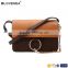 Noble and elegant vintage style brown series contrast color women crossbody bag handbag