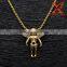 Hip-Hop Mens 14k Gold Plated Stainless Steel Lab Wings Angel Pendant Charm
