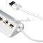 Factory Price 4-Port USB 2.0 Hub Portable Aluminum Hub