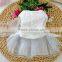 banquet fashion white girl lady yarn eveningdress with bow cat dog pet wear pet apparel