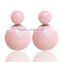 American Style Candy Earrings Accessory Gold Powder Series Different Size Beads Double Side Clip-on Earring For Women