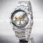 luxury no battery skeleton transparent automatic mechanical watch stainless men wrist watch