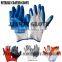 Cheapest 13 Gauge White Nylon Glove with Blue Nitrile Coated Glove Blue Nitrile Palm Coated Work Glove/Guantes De Latex A08