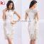 Direct Supply From Factory Nice Lace Appliqued Knee Length Mother of The Bride Dress