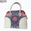 Hot Sale Lady Canvas handbags embroidery different color handbag with strap