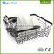 Modern chrome plated square wire corner kitchen organizer draining dish rack