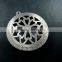 33MM Vintage Style Antiqued Silver Flower Engraved Filigree Round Photo Locket Pendants DIY Supplies 1113019