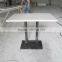 Simble counter for fast food , solid surface table top with stainless table base