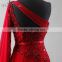 2016 Luxury Beading Red Evening Dresses Backless Chiffon Crystal Long Formal Bridal Evening Gowns QY-1206