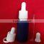 30ml frost blue glass e liquid bottle with glass dropper and childproof cap