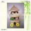 paper bird house three layer wood chinese tower