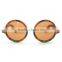OEM Sunglasses Lens Handmade Round Wooden Sun glasses Rainbow Wood frame Cute Glasses