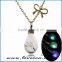 Newest design bulb glowing pendant necklace , glass jewelry glow in the dark