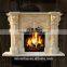 Beige marble antique fireplace luxury fireplace mantel