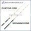 Solid Fiberglass Casting Fishing Rod with Customized Color and Design