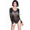 Women sexy long sleeve transparent leotard LD6048