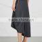Wholesale Women Apparel Asymmetric Draped Hem Elasticated Waist Grey Jersey Skirt(DQE0355SK)