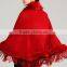 high quality westen trendy women knitted rabbit fur poncho