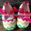 pink baby/infant/ Toddlers chevron crib shoes with ribbon bow