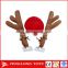 Hot selling cute plush reindeer car kit antlers shape reindeer auto set for christmas car decoration